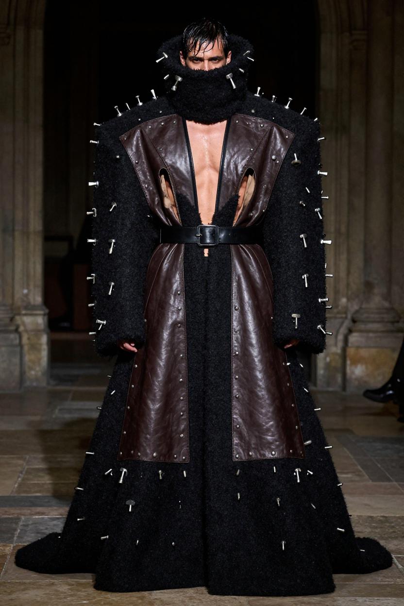 James the Less — spiked coat, leather panels, high collar